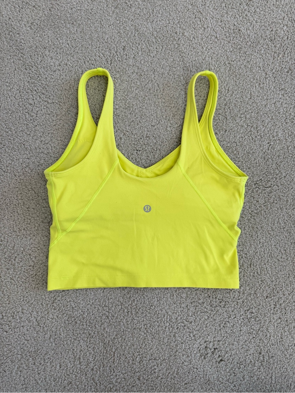 lululemon Neon Yellow Cropped Sports Camisole